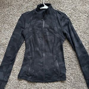 lululemon define jacket in black camouflage print